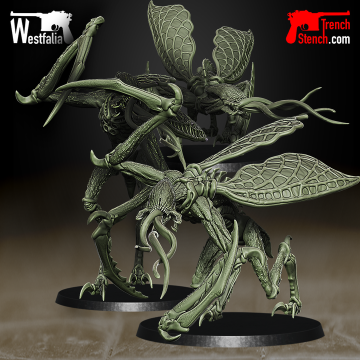 Seething Black - Pit Locusts by Westfalia Miniatures, is a proxy for Pit Locust, in Court of the Seven Headed Serpent.