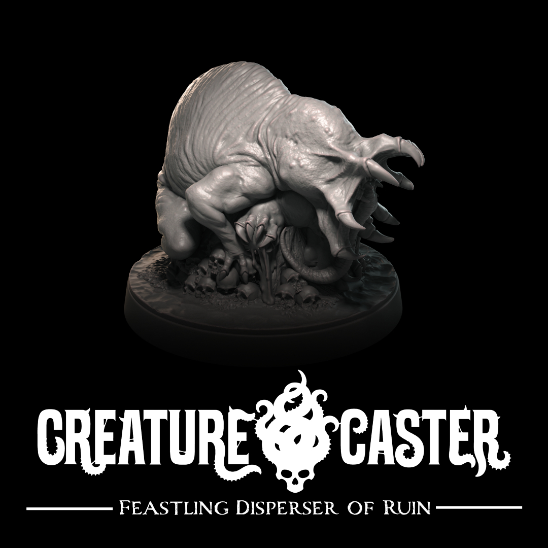 Feastling Disperser by Creature Crusade, is a proxy for Hound of the Black Grail, Trench Dog (hell Hound), in Court of the Seven Headed Serpent, Cult of the Black Grail.