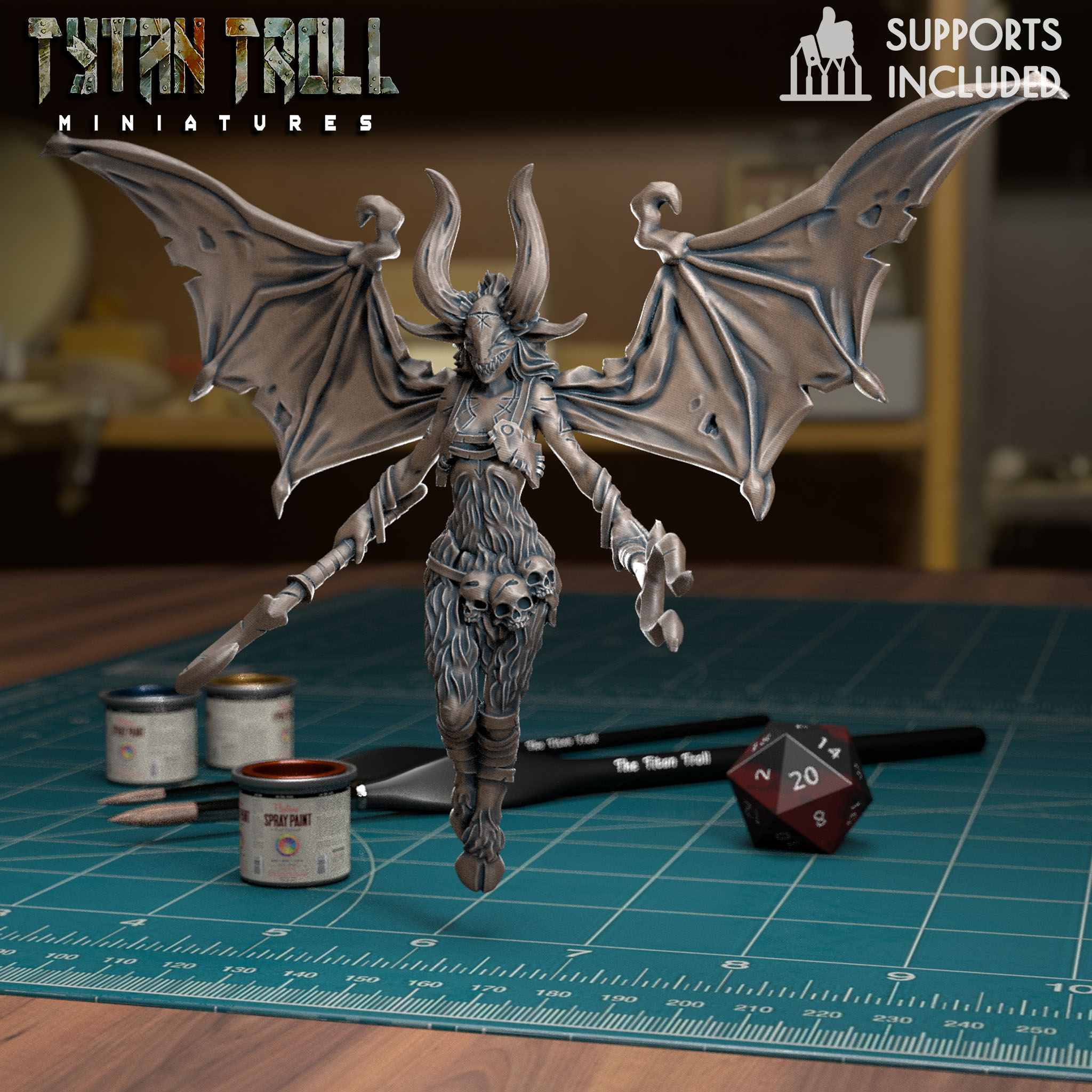 Flying Witch by TytanTrollMiniatures, is a proxy for Yoke Fiend, in Court of the Seven Headed Serpent.