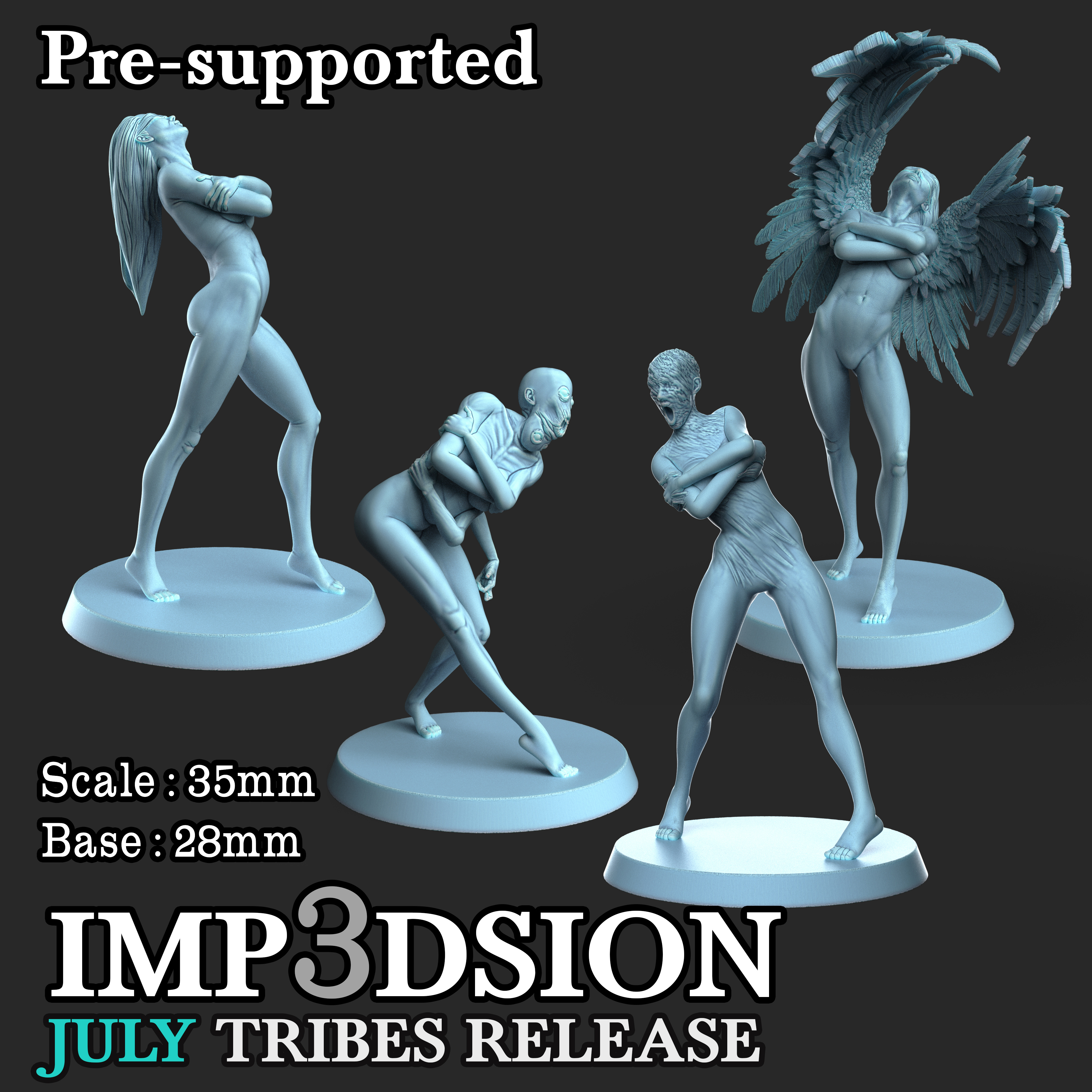 Holy Ladies 4 units by Imp3dsion, is a proxy for Wretched, in Court of the Seven Headed Serpent, Heretic Legion.