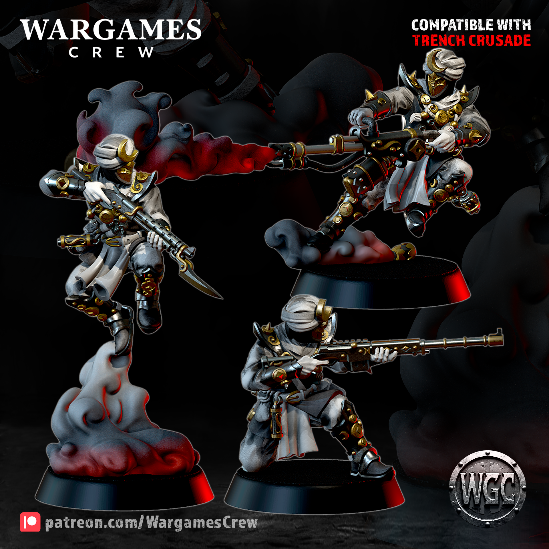 Murideen acolytes by WargamesCrew, is a proxy for Jannisary, Jannisary Officer, in Iron Sultanate.