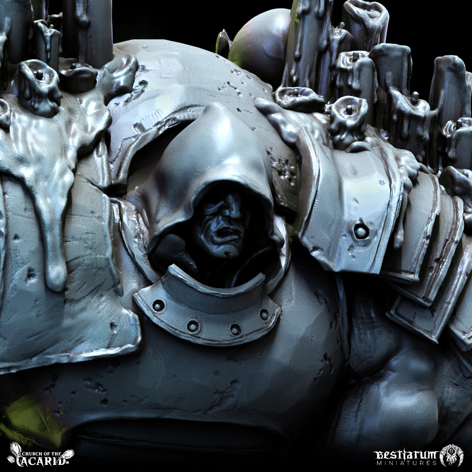 Infested Knights x3 - Church of the Acarid by Bestiarum Miniatures - Image 4