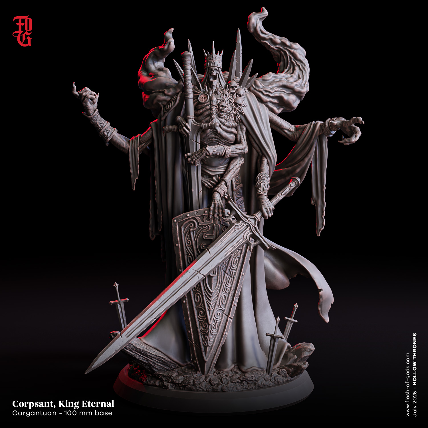 Corpsant, King Eternal by fleshofgods, is a proxy for Desecrated Saint, in Court of the Seven Headed Serpent.