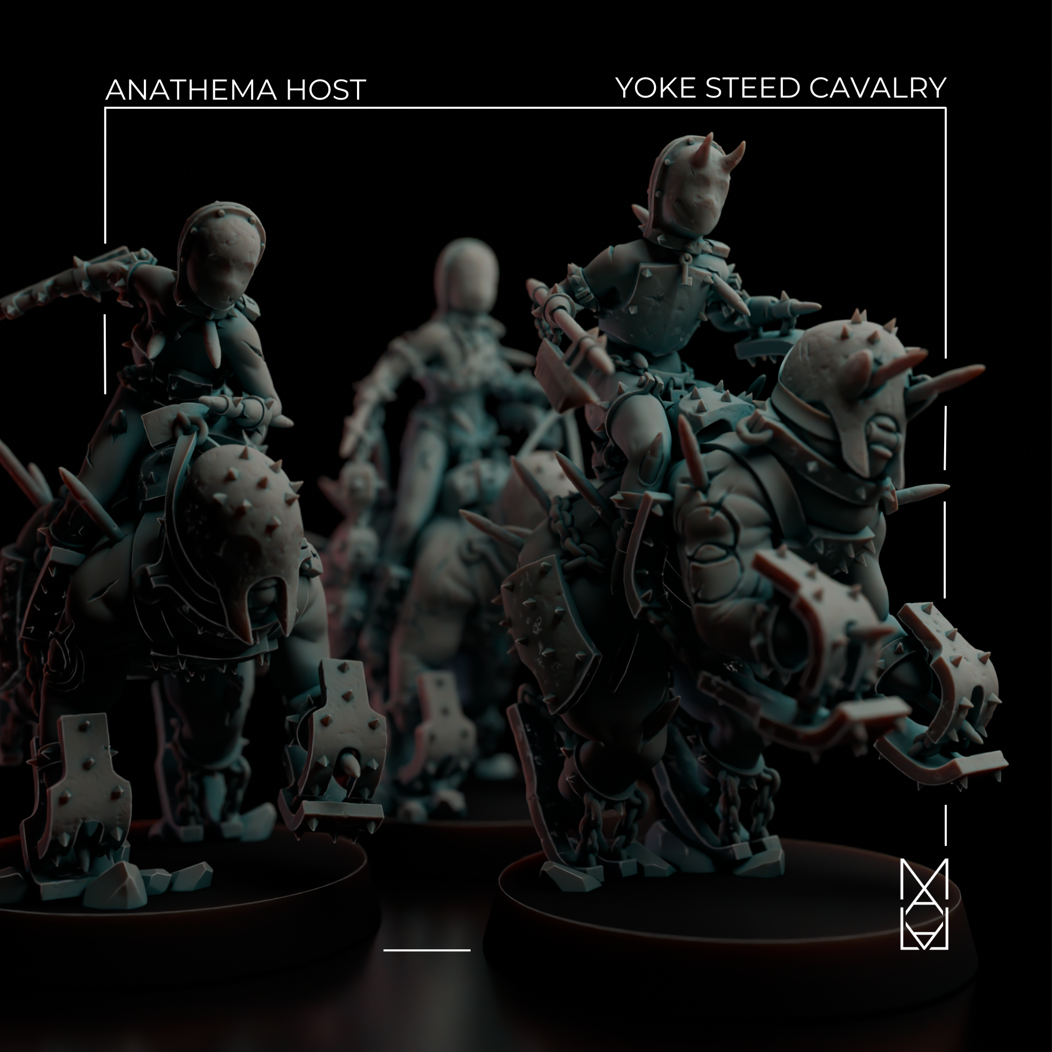 Yoke Steed Cavalry A (Pre-supported) by malal3d, is a proxy for Yoke Fiend, in Court of the Seven Headed Serpent.