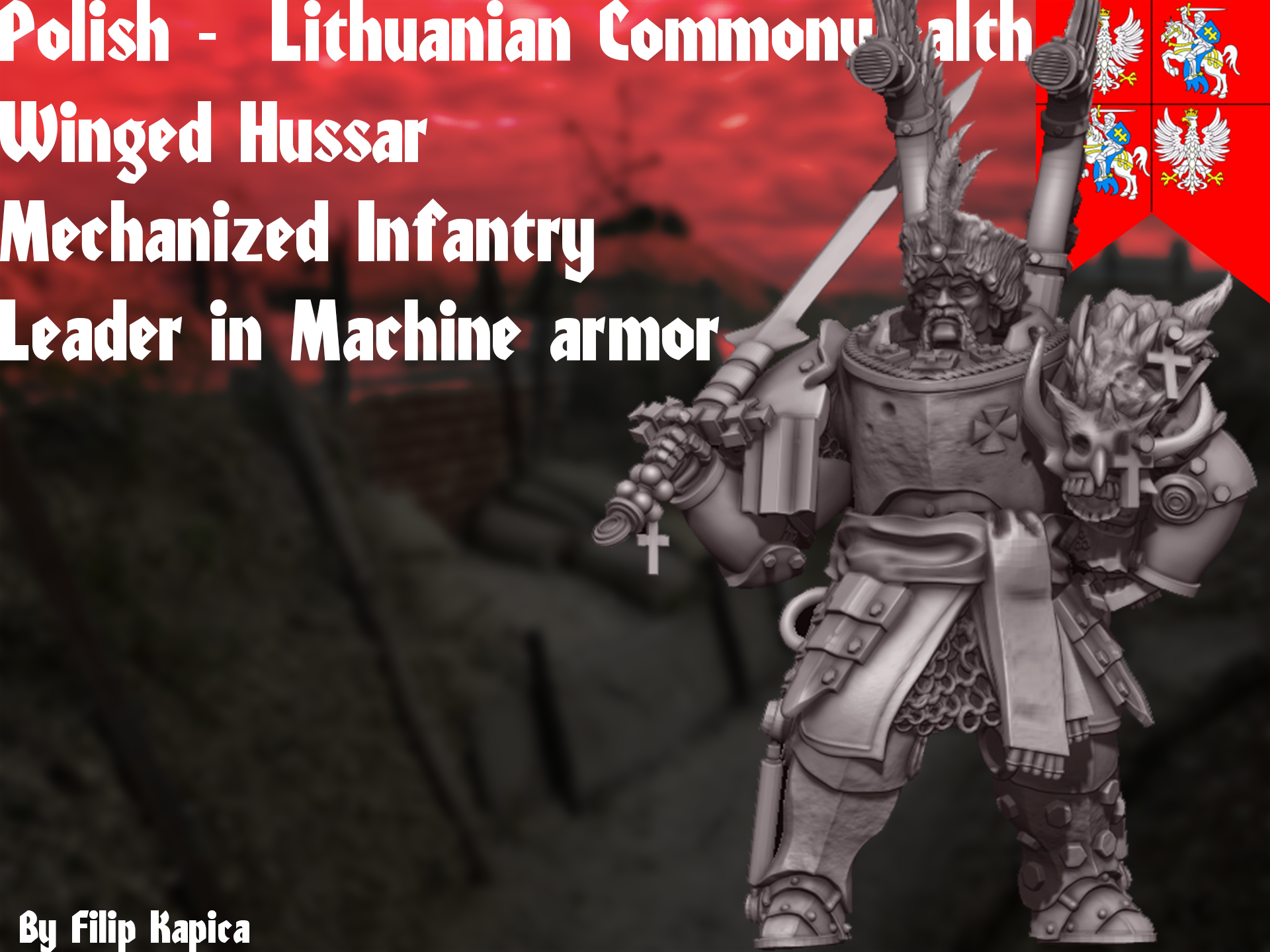 Winged Hussar Leader Longinus in Mecha Armor Polish Lithuenian Commonwealth by Fat Rat Minitures - Image 5