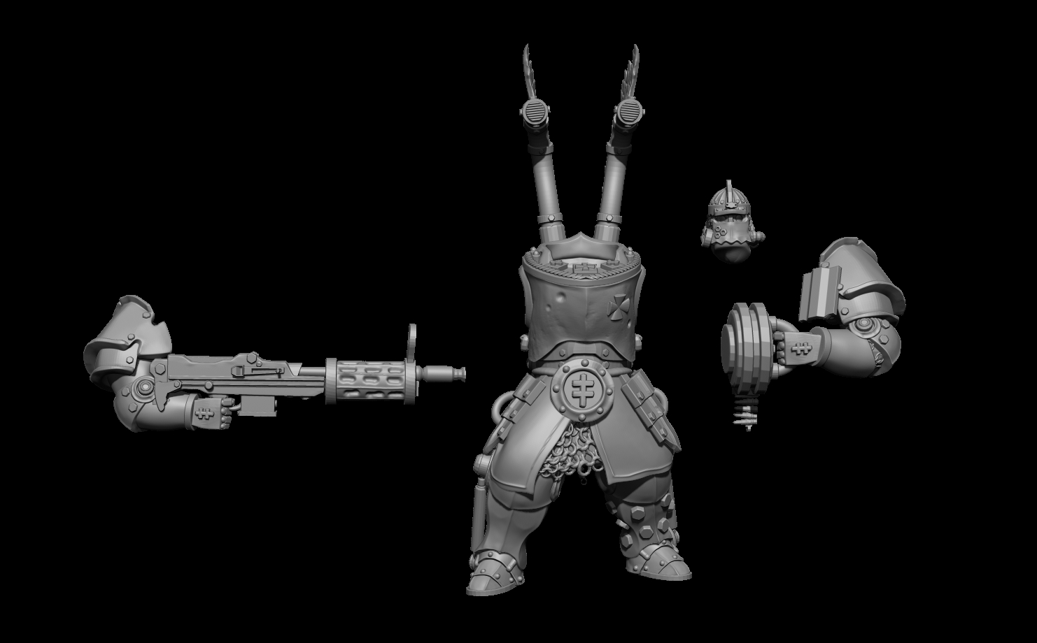 Winged Hussar Mechanized Infantry Machinegun by Fat Rat Minitures - Image 2