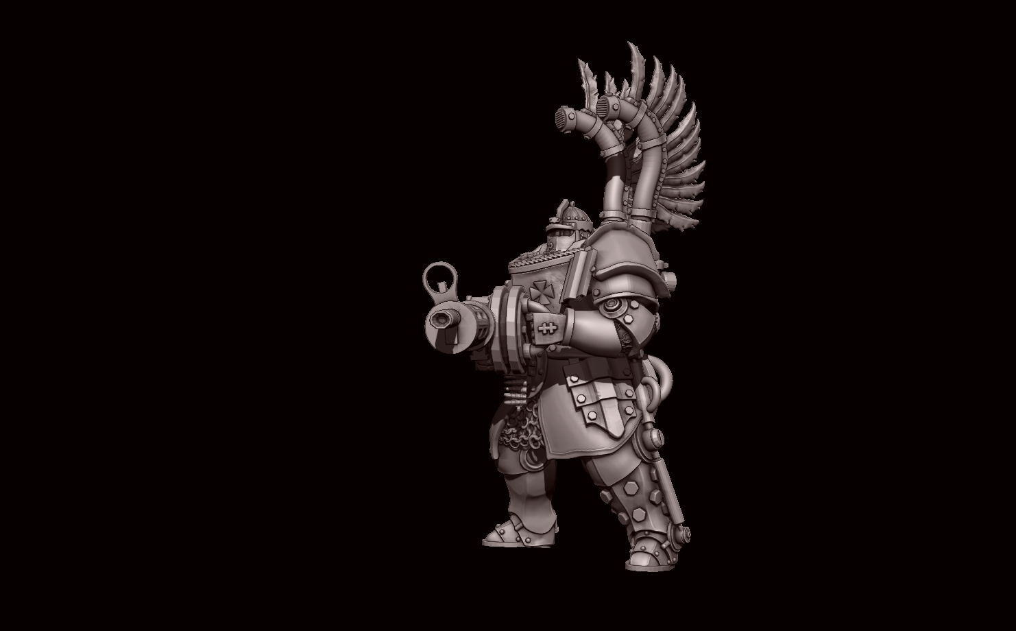 Winged Hussar Mechanized Infantry Machinegun by Fat Rat Minitures - Image 4