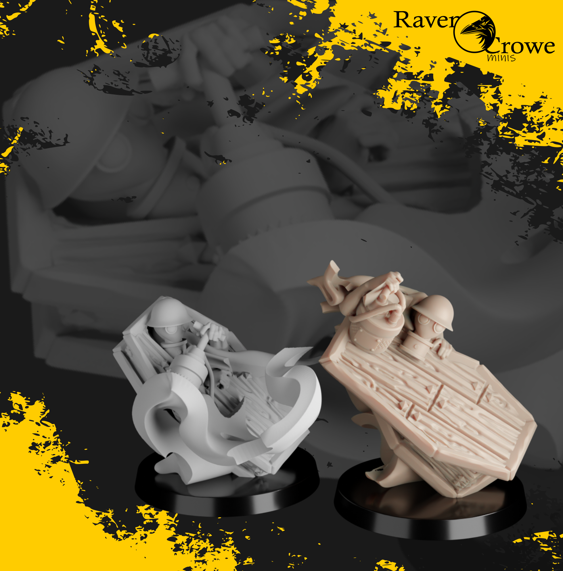 Trench Ghosts | Dead Mines by RavenCrow Minis, is a proxy for Heretic Trooper, in Heretic Legion.