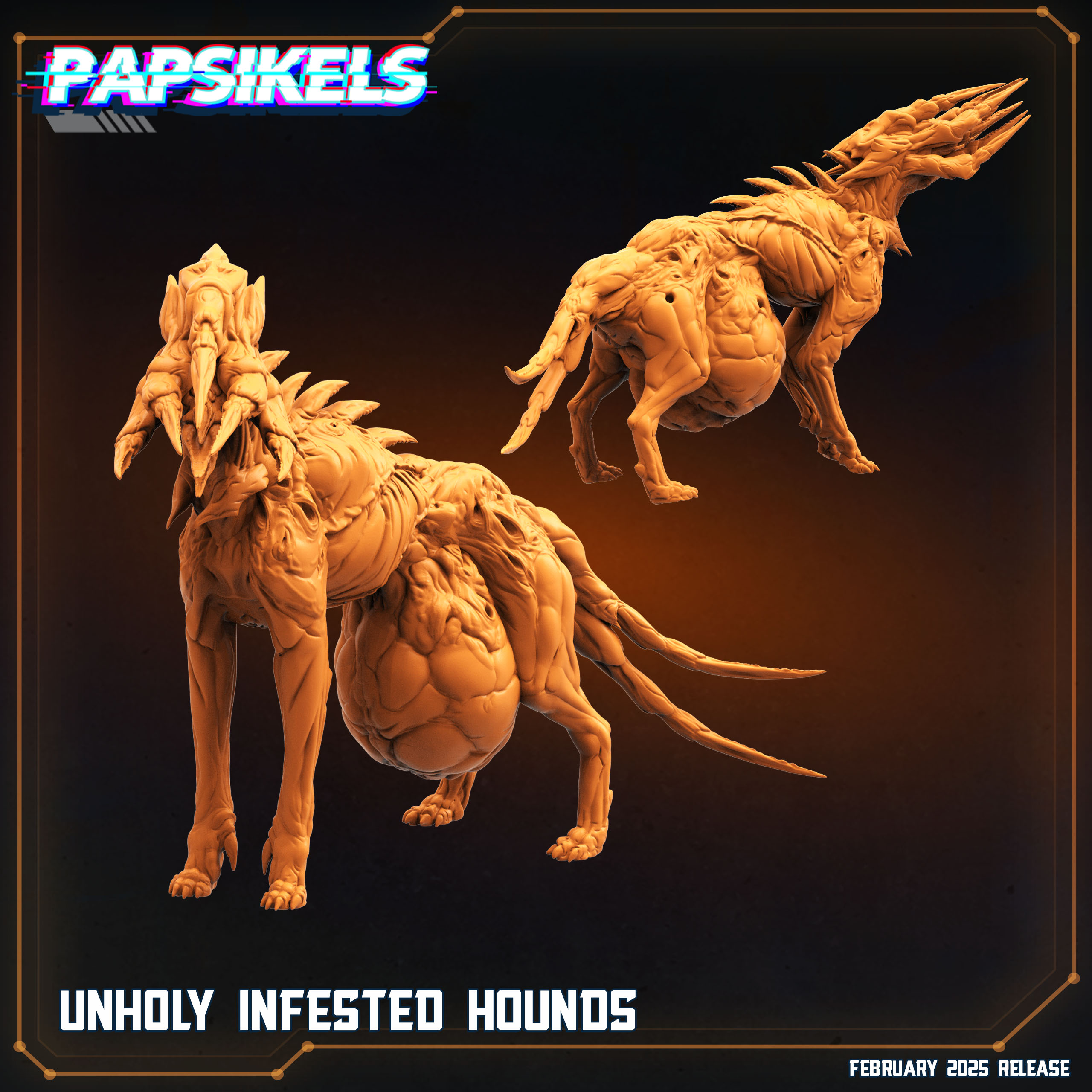 UNHOLY INFESTED HOUNDS by PAPSIKELS MINIATURES, is a proxy for Hound of the Black Grail, in Cult of the Black Grail.