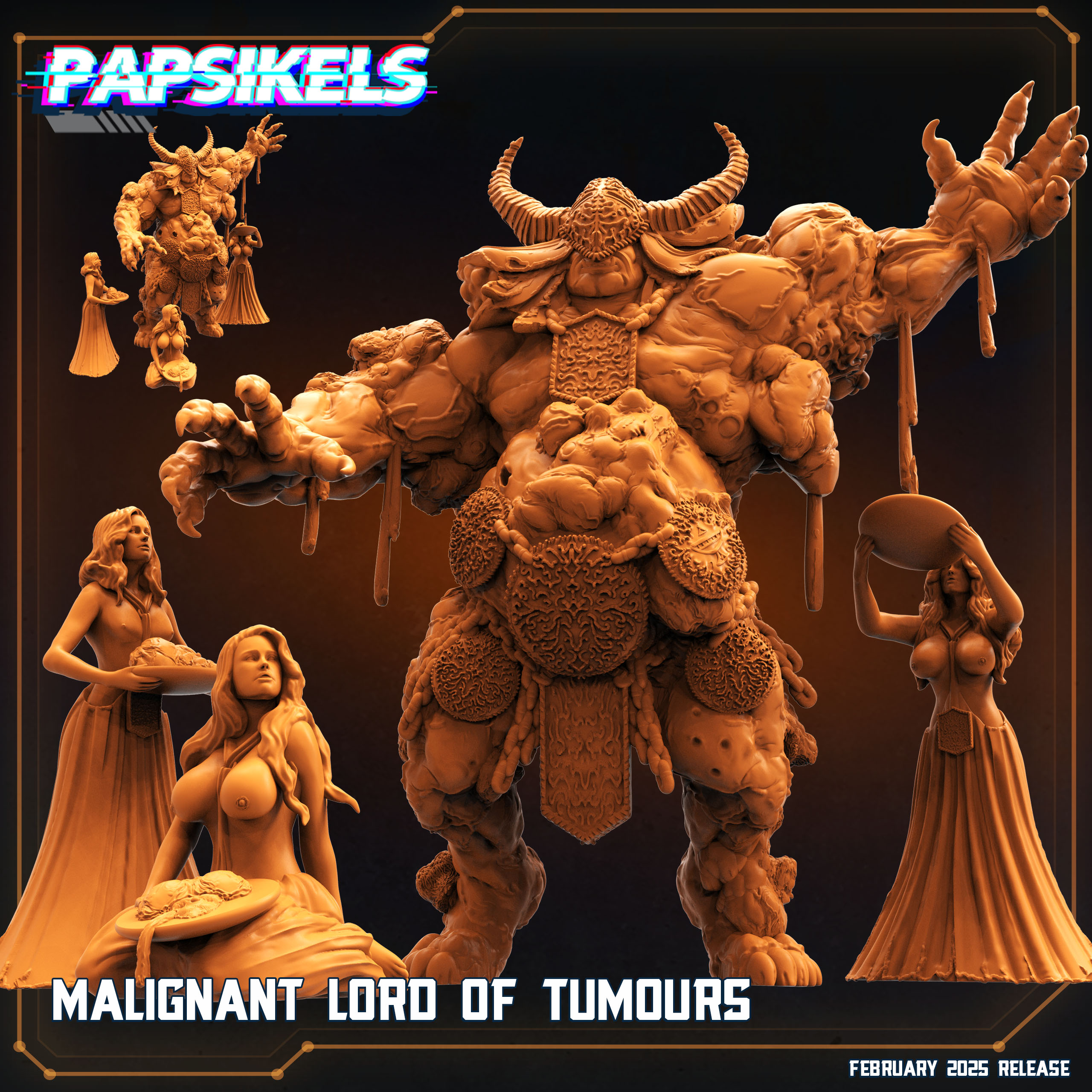 MALIGNANT LORD OF TUMOURS by PAPSIKELS MINIATURES, is a proxy for Lord of Tumors, in Cult of the Black Grail.