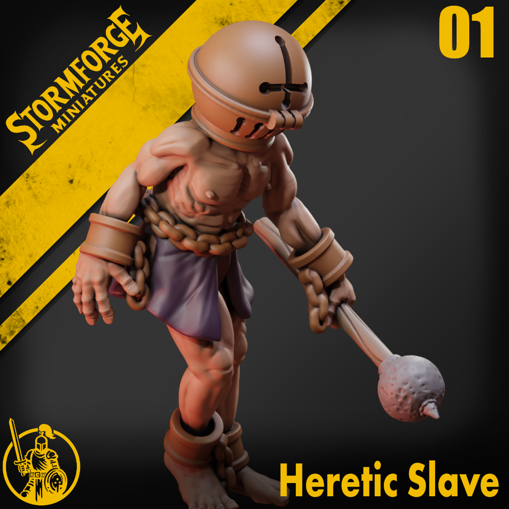 Heretic Slave Infantry 01 by Stormforge Miniatures, is a proxy for Wretched, in Court of the Seven Headed Serpent, Heretic Legion.