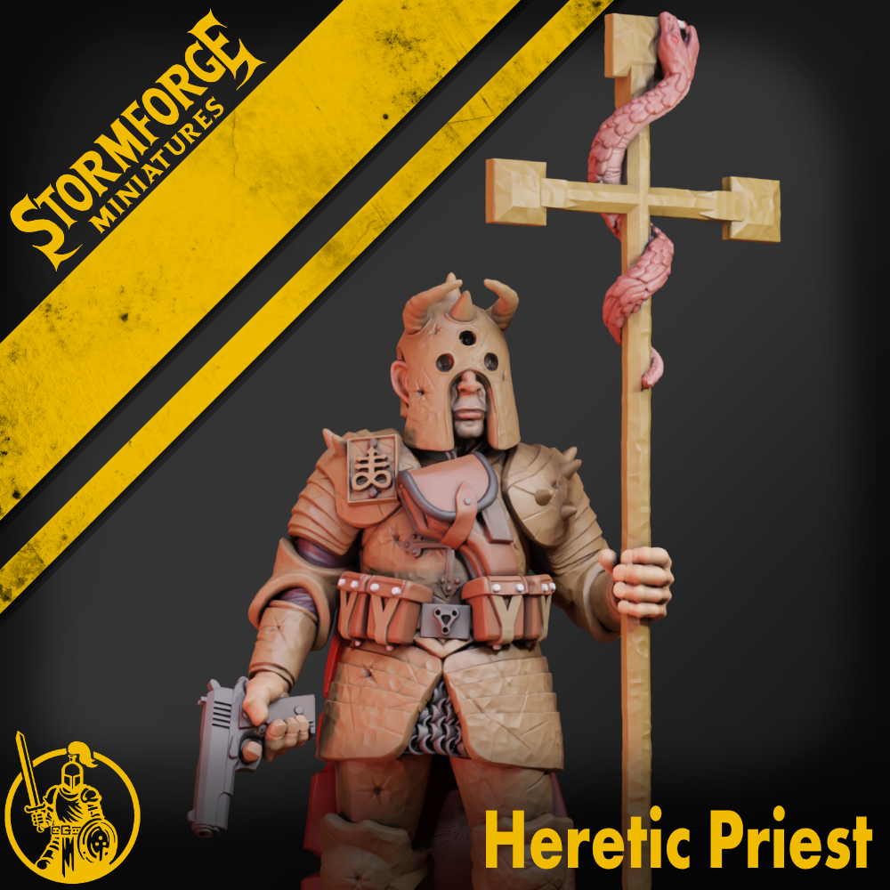 Heretic Priest For Trench Crusade by Stormforge Miniatures, is a proxy for Heretic Priest, in Heretic Legion.
