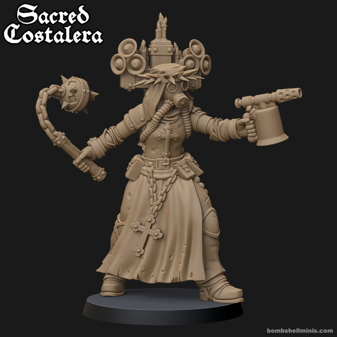 Monialis - Sacred Costalera by Bombshell Miniatures, is a proxy for War Prophet, in Trench Pilgrims.