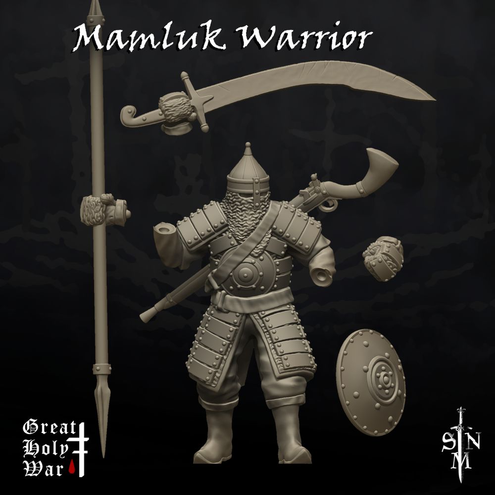 Mamluk Warrior by Sir Nicholas Miniatures, is a proxy for Mamluk Faris, in Iron Sultanate, The Principality of New Antioch.