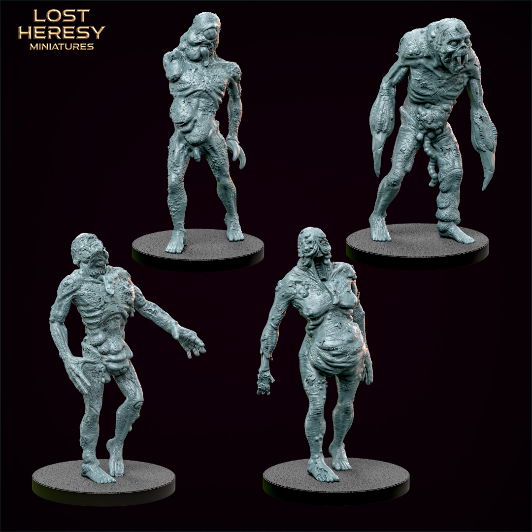 Grail Thralls - Trench Hell by Lost Heresy Miniatures, is a proxy for Grail Thrall, in Cult of the Black Grail.