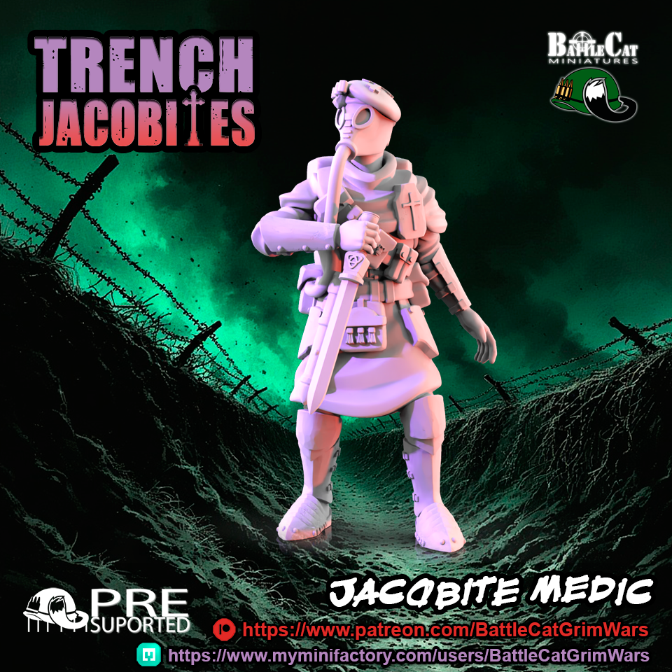 Trench Jacobite Medic by BattleCat Grim Wars, is a proxy for Combat Medic, in The Principality of New Antioch.