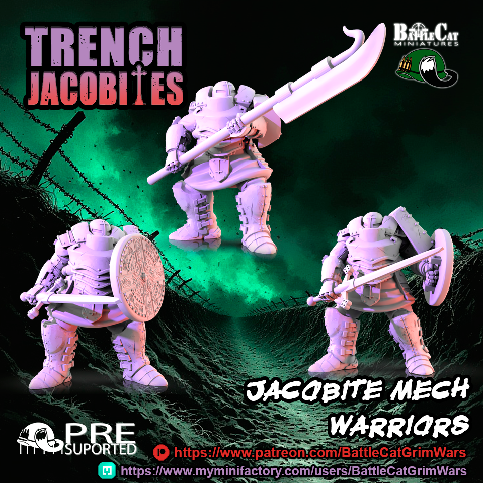 Trench Jacobite Mech Infantry by BattleCat Grim Wars, is a proxy for Mechanised Heavy Infantry, in The Principality of New Antioch.