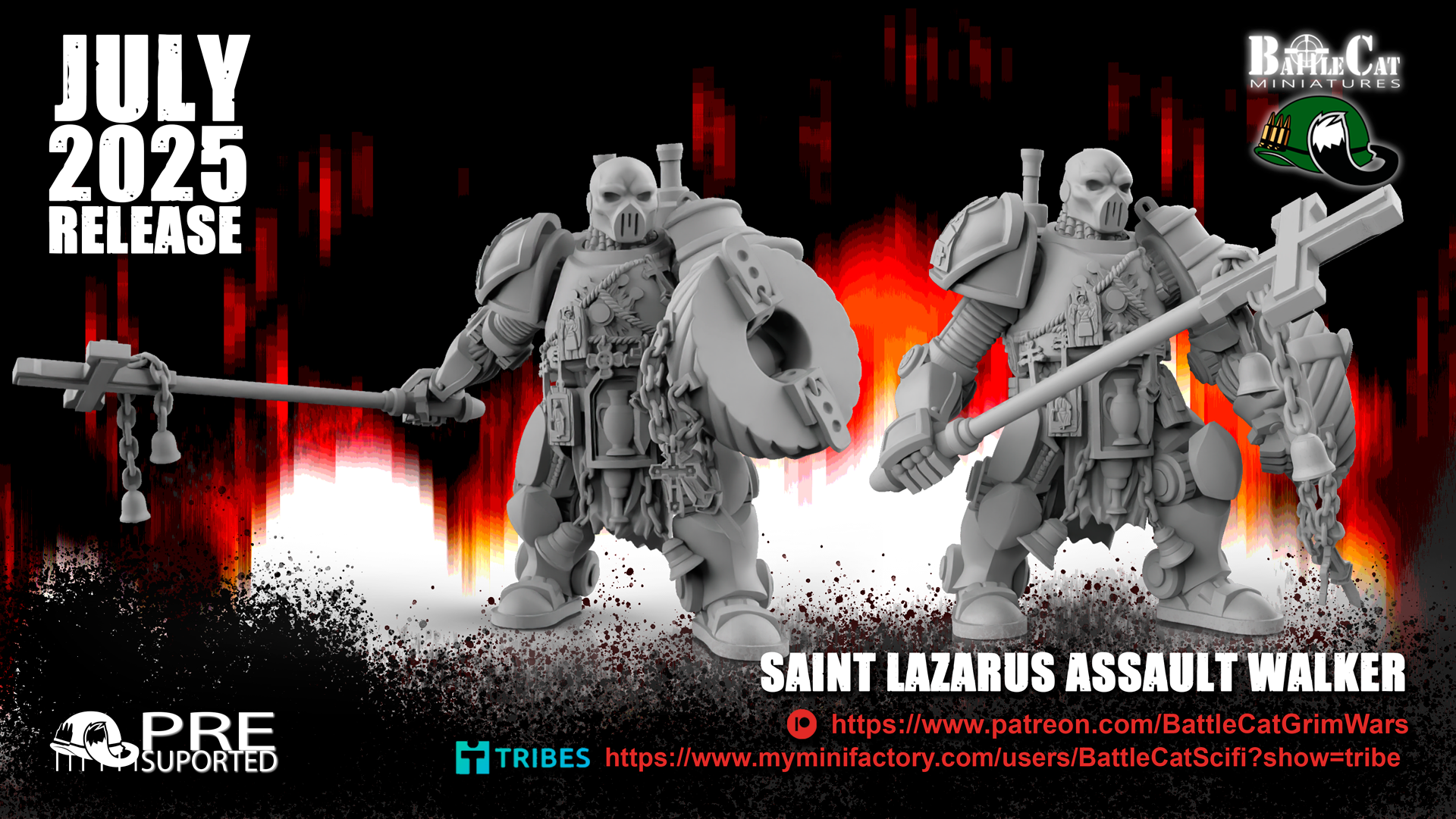 Saint Lazarus Assault Walker by BattleCat Grim Wars, is a proxy for Anchorite Shrine, in Trench Pilgrims.