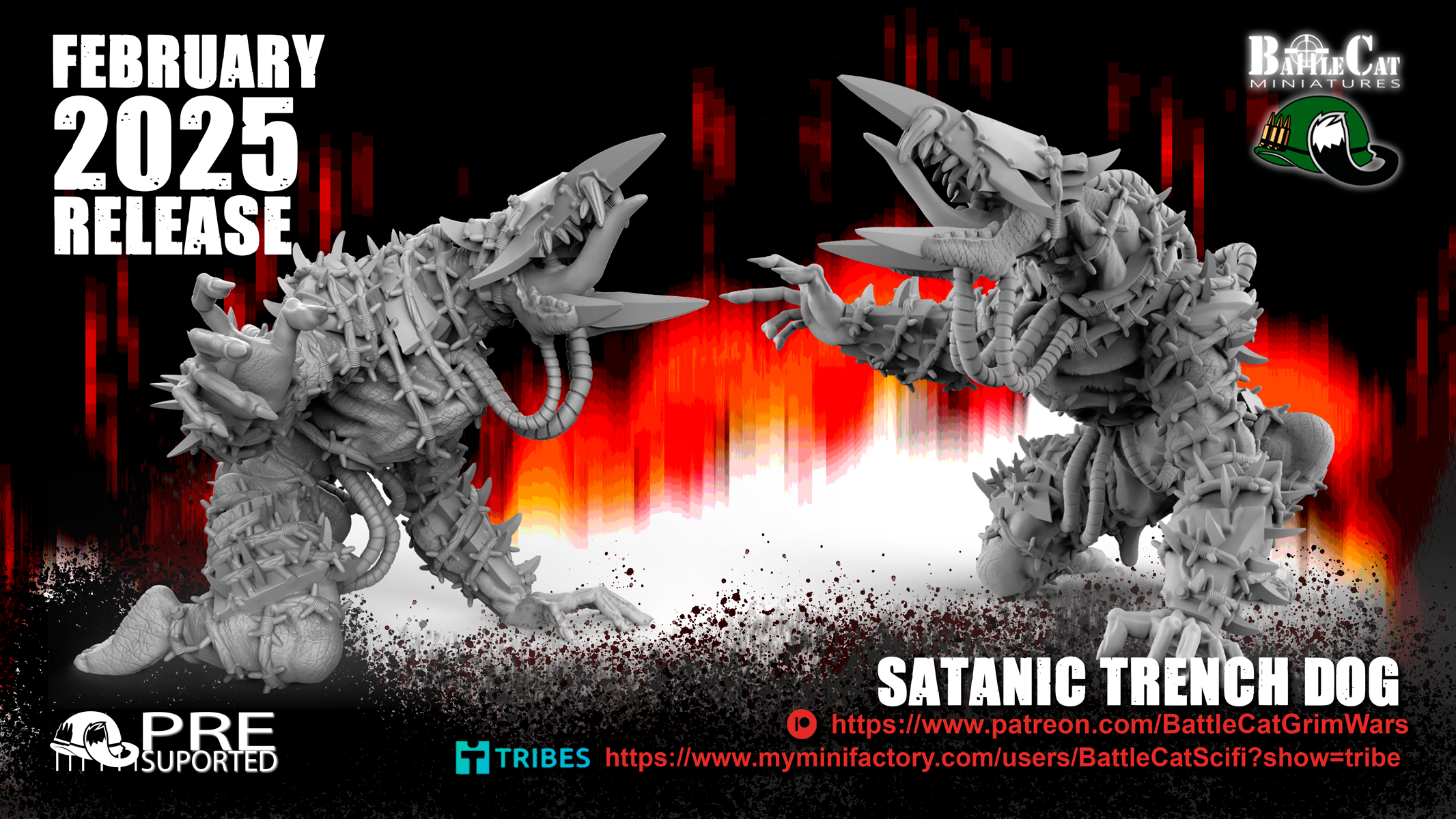 Satanic Trench Dog by BattleCat Grim Wars, is a proxy for War Wolf Assault Beast, in Heretic Legion.