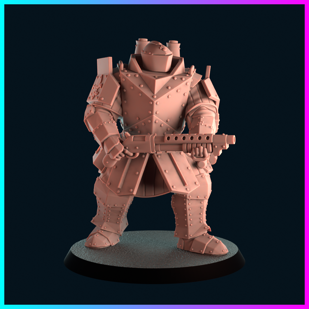 The Hollow War - Machine Knight by Koolkiwi Miniatures, is a proxy for Mechanised Heavy Infantry, in The Principality of New Antioch.