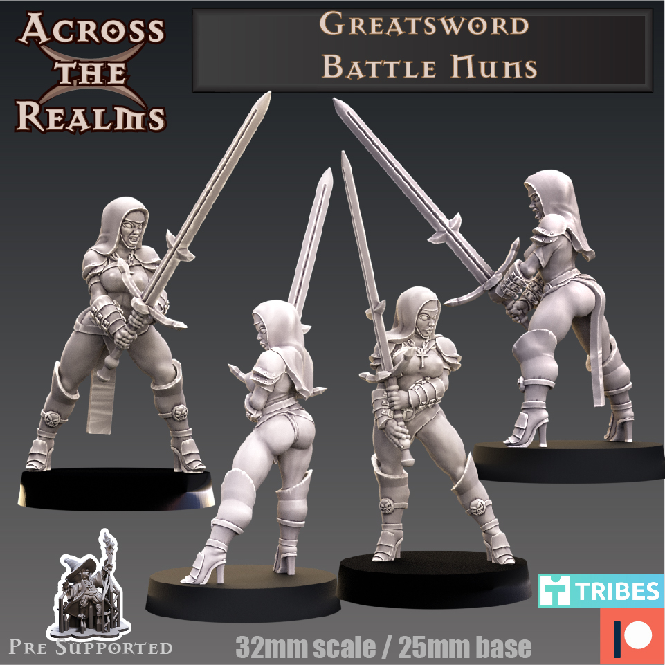Greatsword Battle Nuns by Across-the-Realms, is a proxy for Shocktrooper, Yeoman, in The Principality of New Antioch.