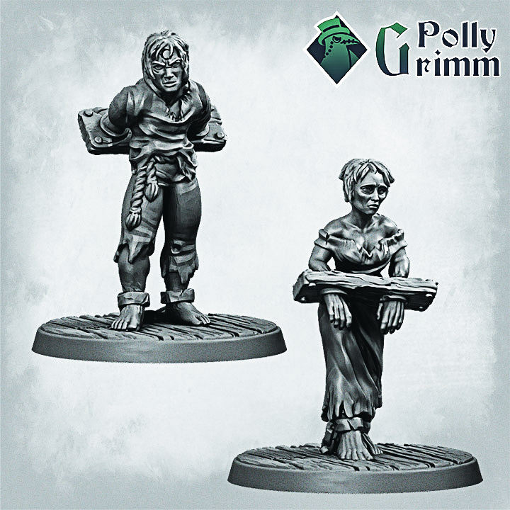Ecclesiastic Prisoner. Grimtale. Inquisition set. Tabletop miniature.   Road of shame by PollyGrimm, is a proxy for Ecclesiastic Prisoner, in Trench Pilgrims.