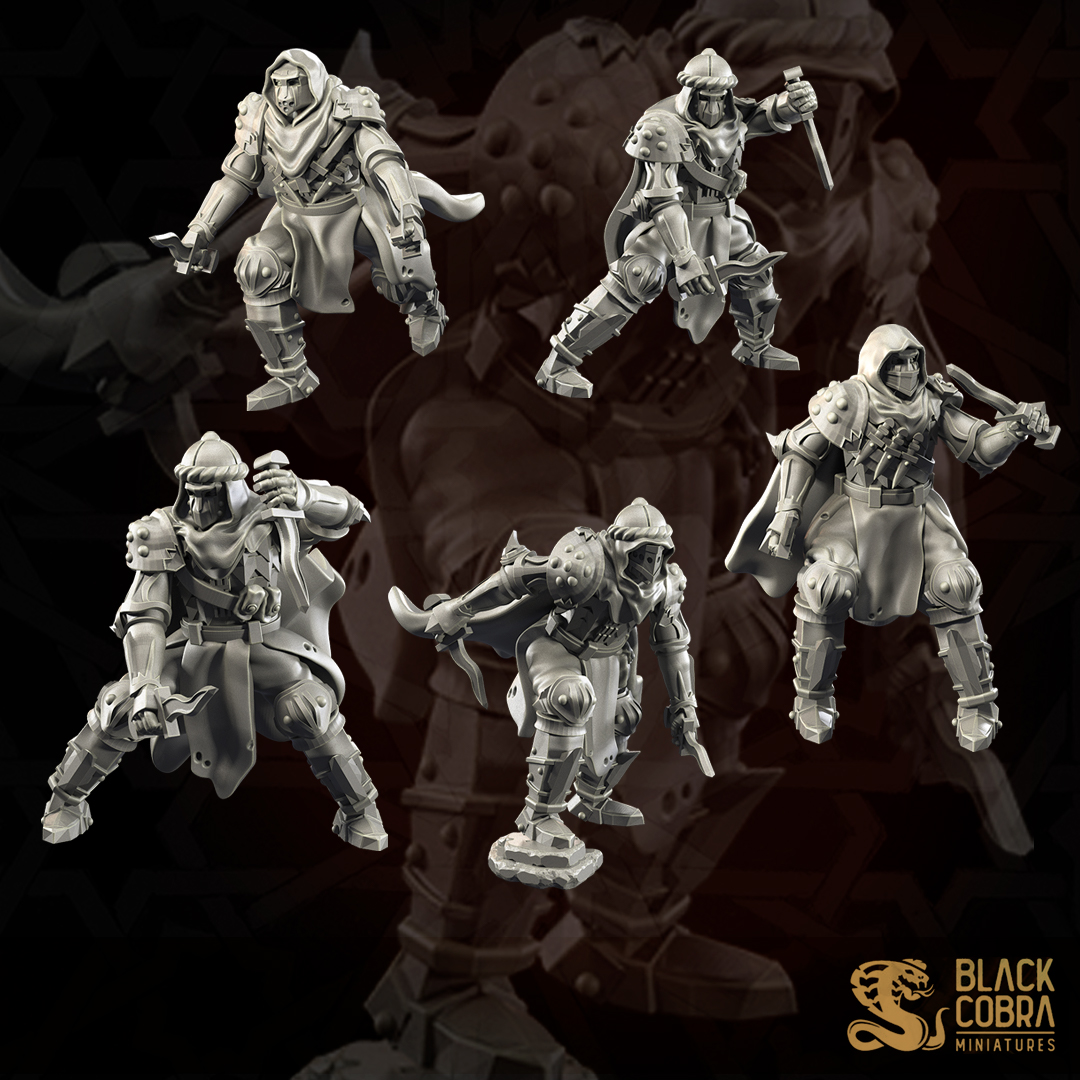 Iron Assassins from Iron Trenchers by Black Cobra Miniatures, is a proxy for Assassin Acolyte, Master Assasin, Sultanate Assasin, in Iron Sultanate.