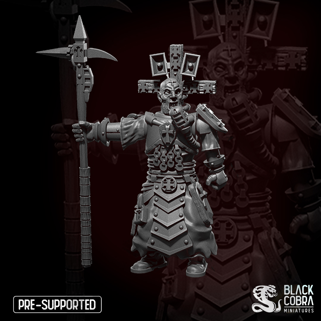 Exiled Trenchers - Prophetic Leader by Black Cobra Miniatures, is a proxy for War Prophet, in Trench Pilgrims.