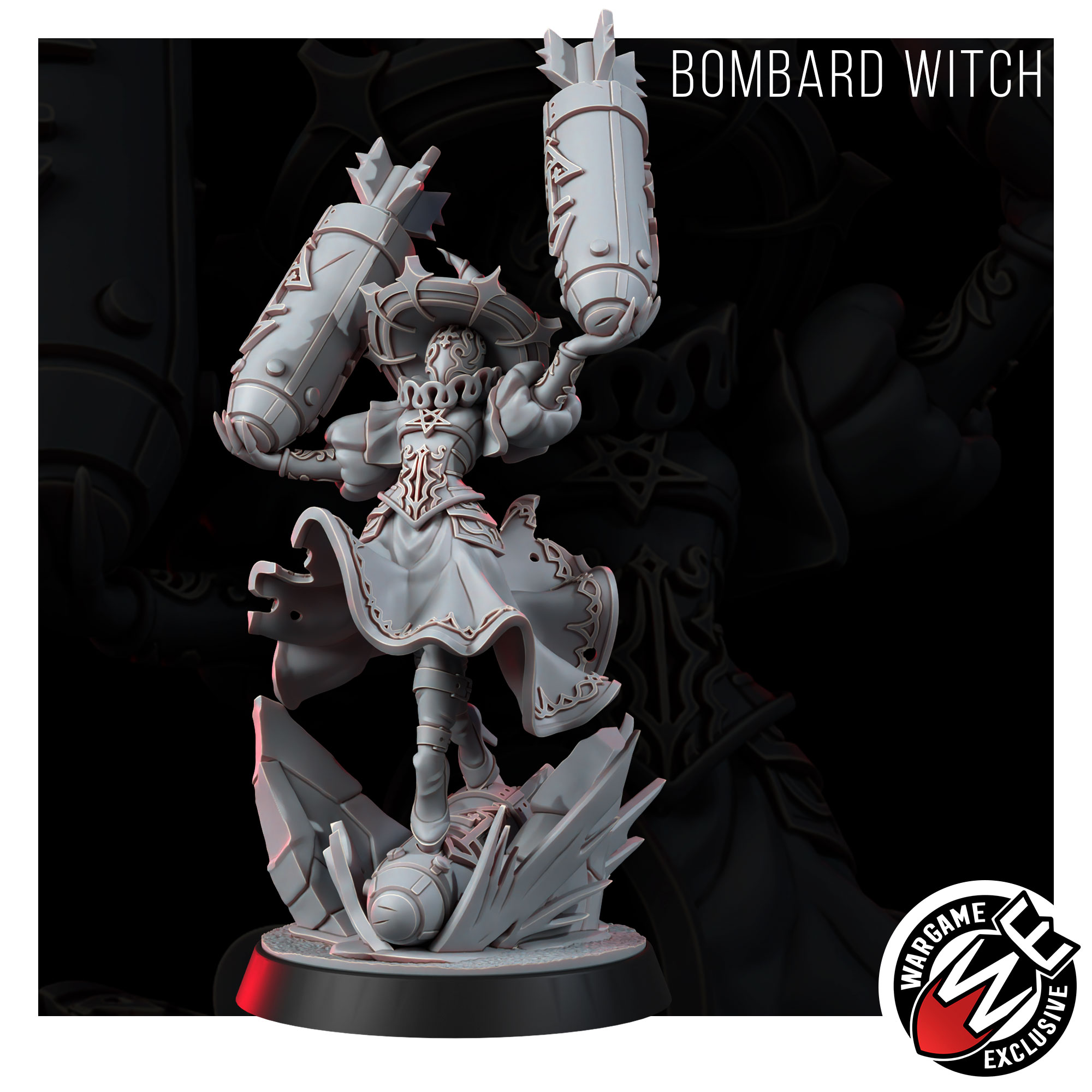 BOMBARD WITCH by Wargame Exclusive, is a proxy for Artillery Witch, in Heretic Legion.
