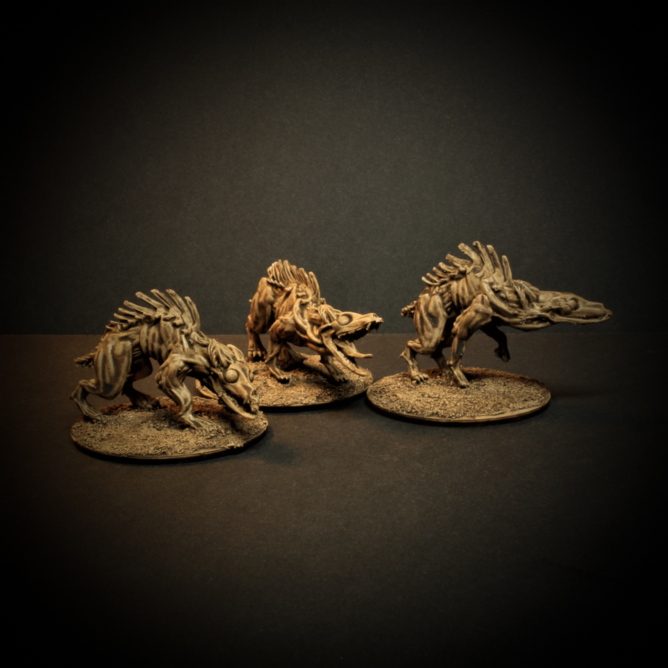 Hounds from The Pit by Knucklebones Miniatures, is a proxy for Hound of the Black Grail, in Cult of the Black Grail.