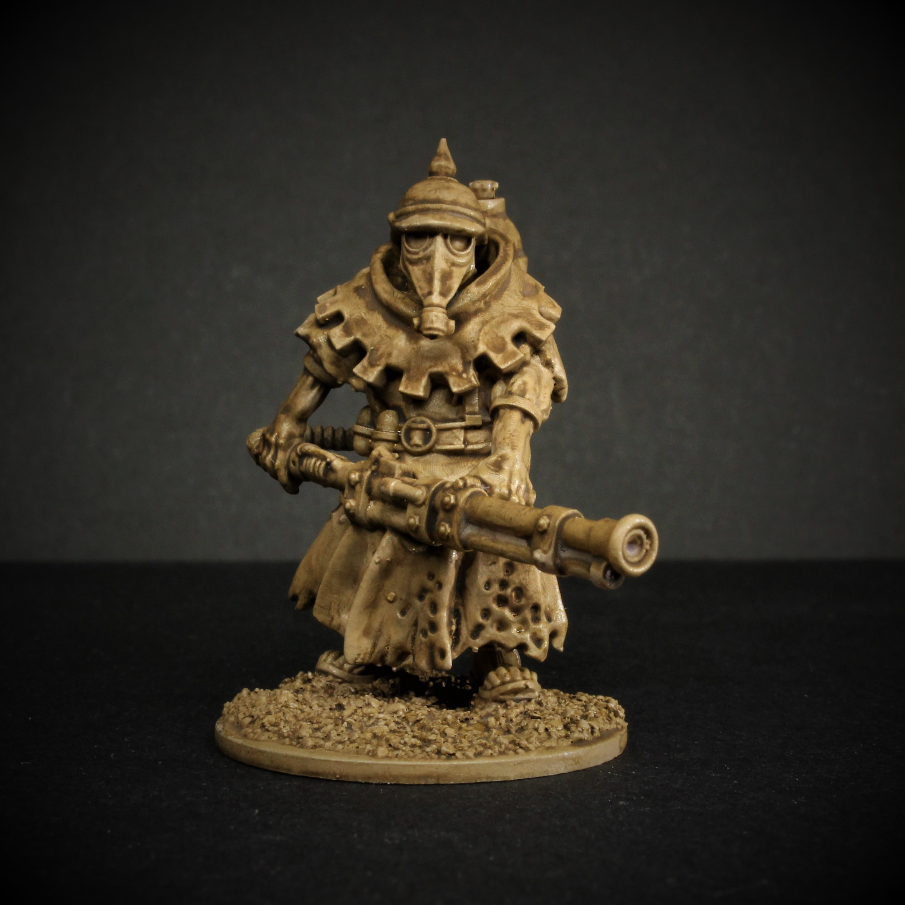 Flamer by Knucklebones Miniatures, is a proxy for Heretic Trooper, in Heretic Legion.