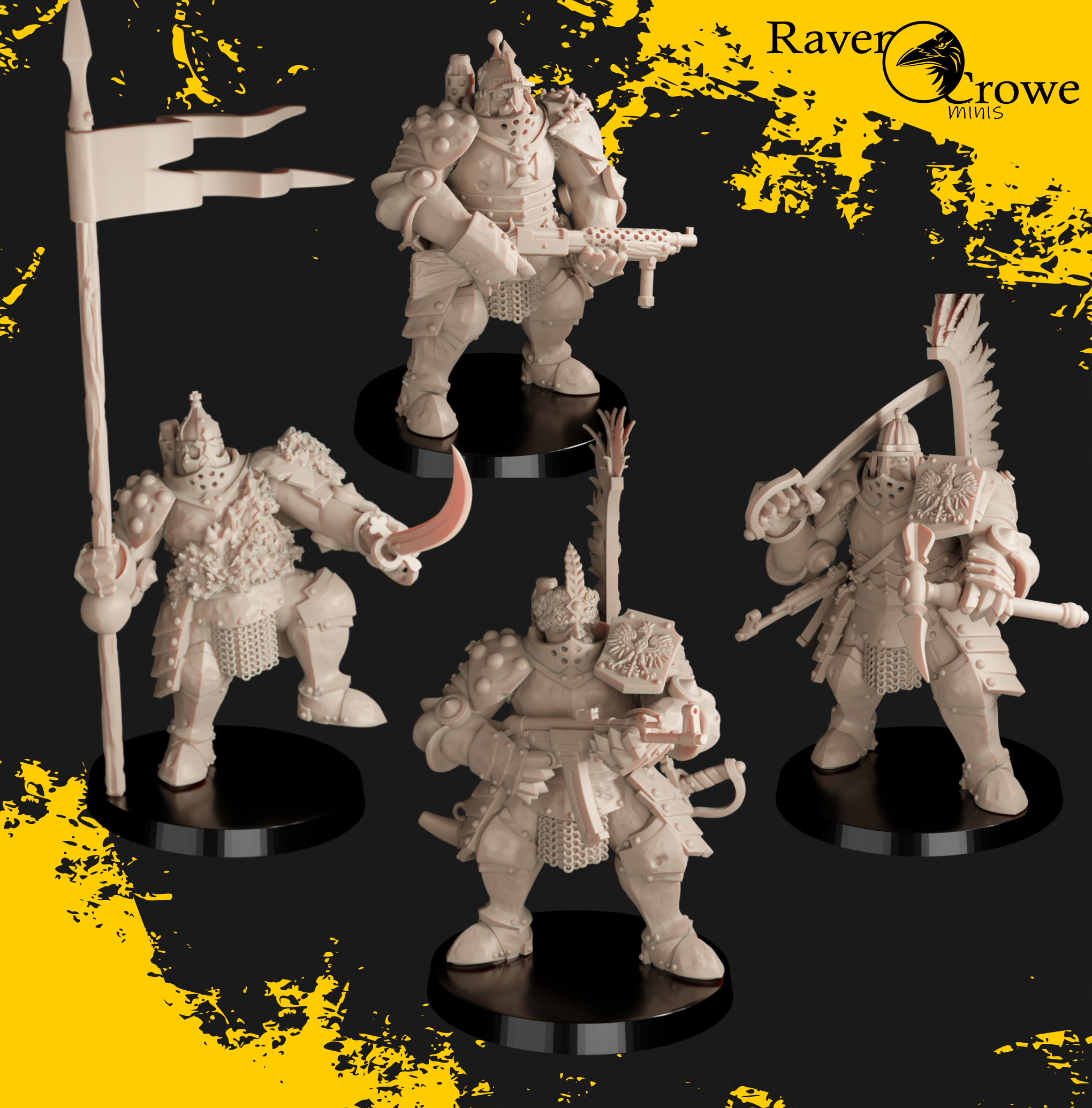 Mechanized Heavy Hussars of Poland | Trench War by RavenCrow Minis, is a proxy for Mechanised Heavy Infantry, in The Principality of New Antioch.