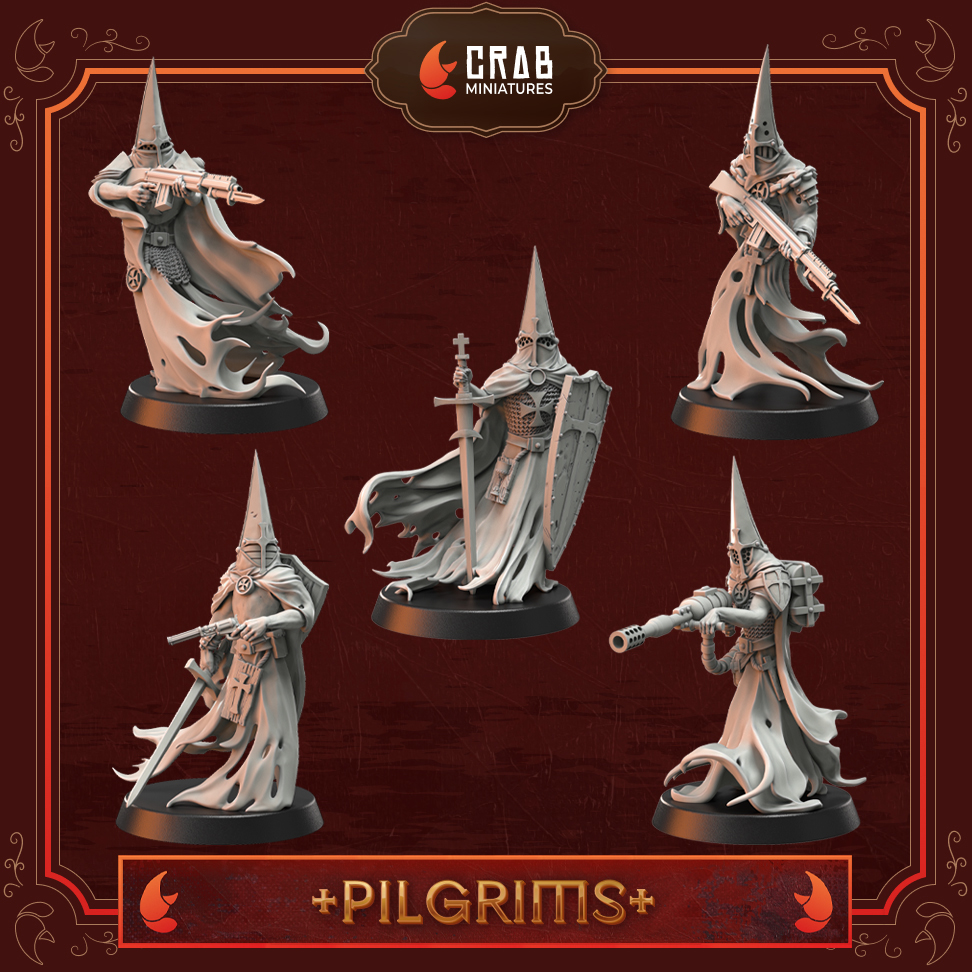 Wraith Pilgrims - Pilgrims by Crab Miniatures, is a proxy for Trench Pilgrim, in Trench Pilgrims.