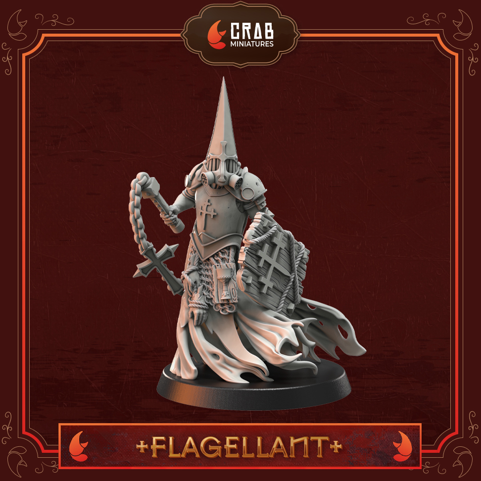 Wraith Pilgrims - Flagellant by Crab Miniatures, is a proxy for Castigator, in Trench Pilgrims.