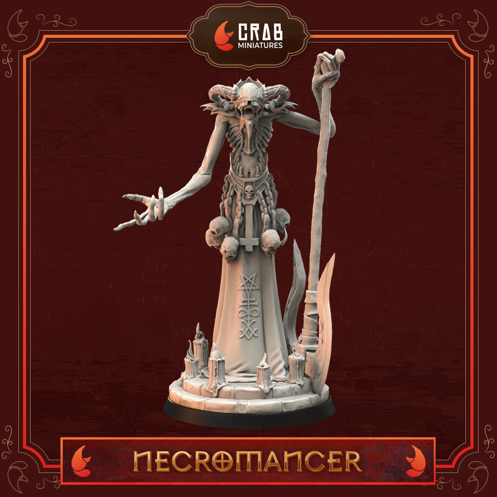 Candles of Heresy - Necromancer by Crab Miniatures, is a proxy for Goetic Warlock, in Court of the Seven Headed Serpent, Heretic Legion.