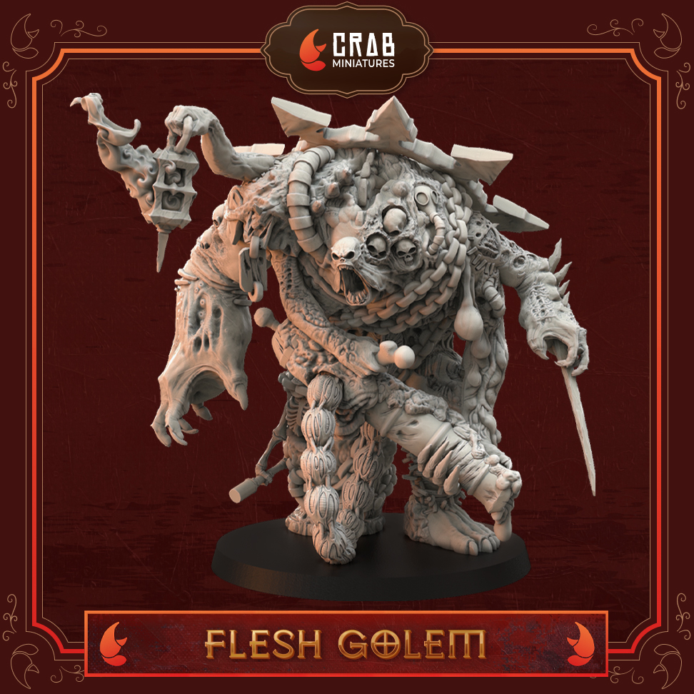 Candles of Heresy - Flesh Golem by Crab Miniatures, is a proxy for Amalgam, in Cult of the Black Grail.