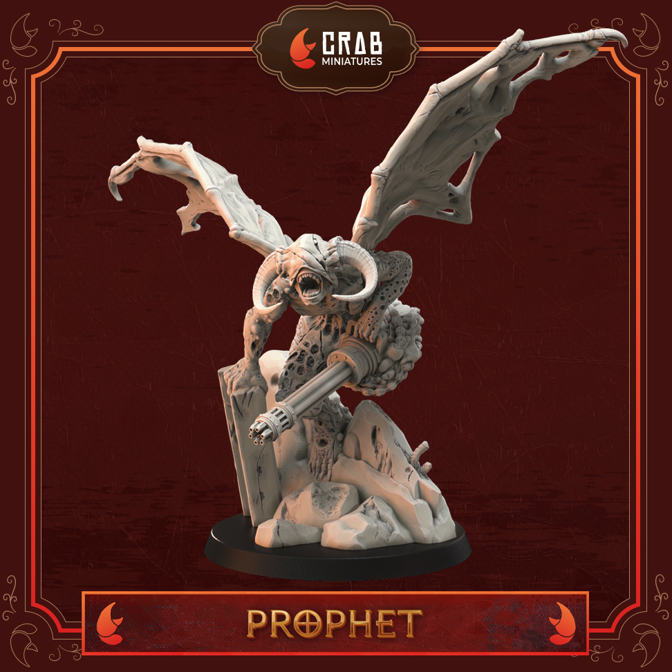 Candles of Heresy - Prophet by Crab Miniatures, is a proxy for Herald of Beelzebub, Praetor, Sorcerer, in Court of the Seven Headed Serpent, Cult of the Black Grail.