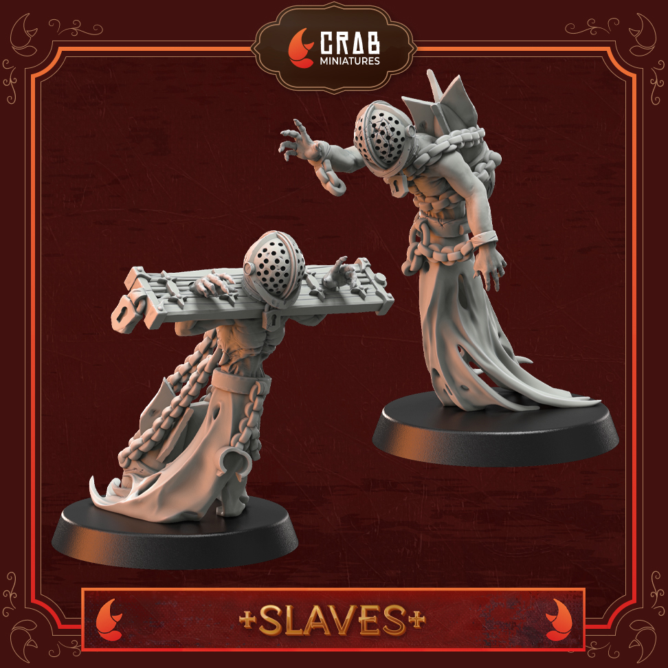 Wraith Pilgrims - Slaves by Crab Miniatures, is a proxy for Ecclesiastic Prisoner, in Trench Pilgrims.