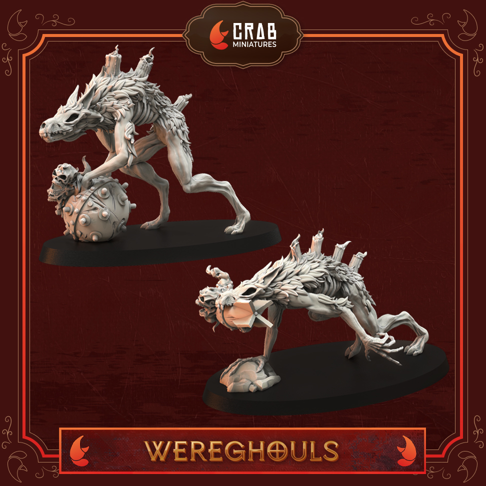 Candles of Heresy - Wereghouls by Crab Miniatures, is a proxy for Hound of the Black Grail, in Cult of the Black Grail.