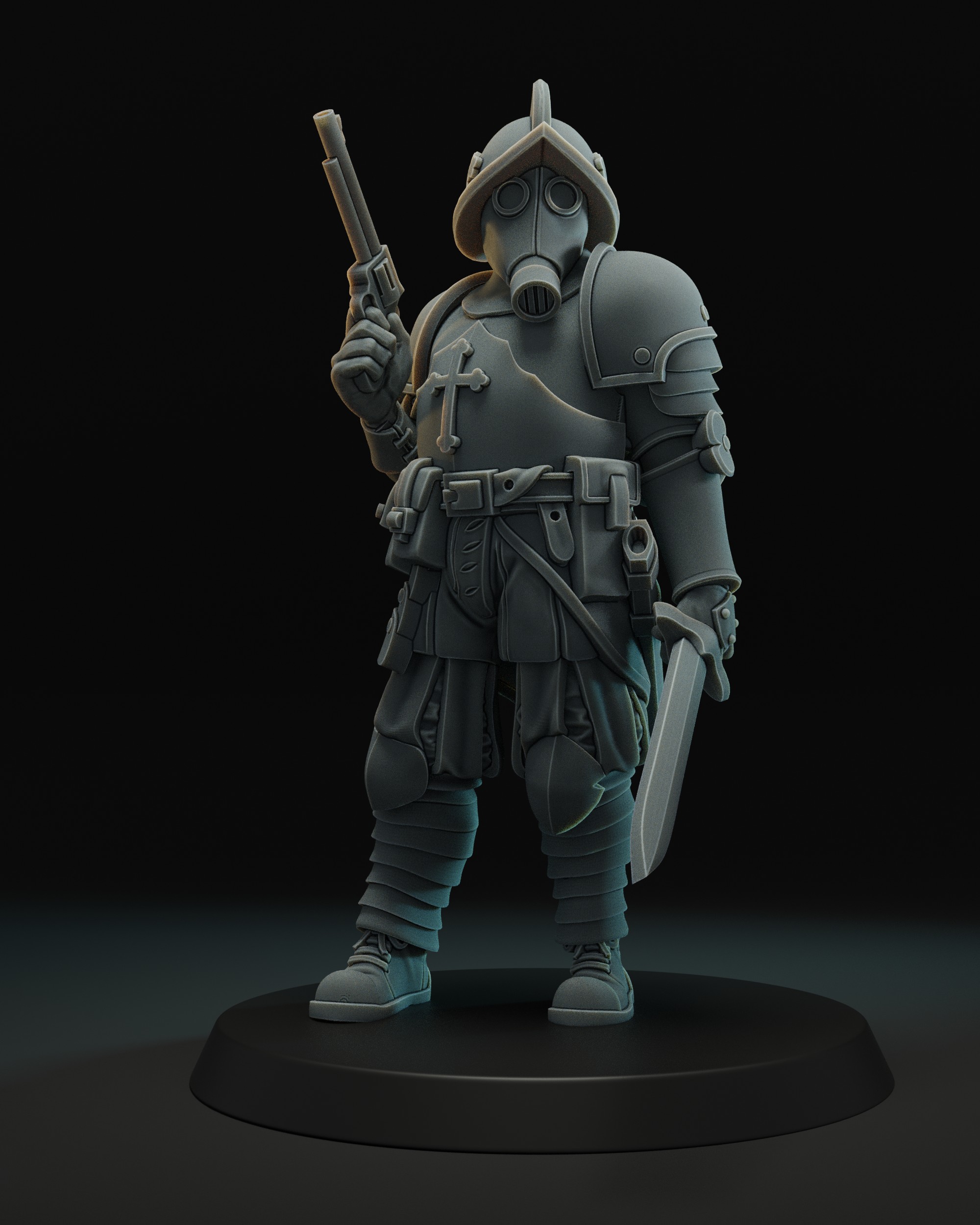 Papal troop with revolver by JK-Remo, is a proxy for Combat Engineer, Lieutenant, Shocktrooper, Yeoman, in The Principality of New Antioch.