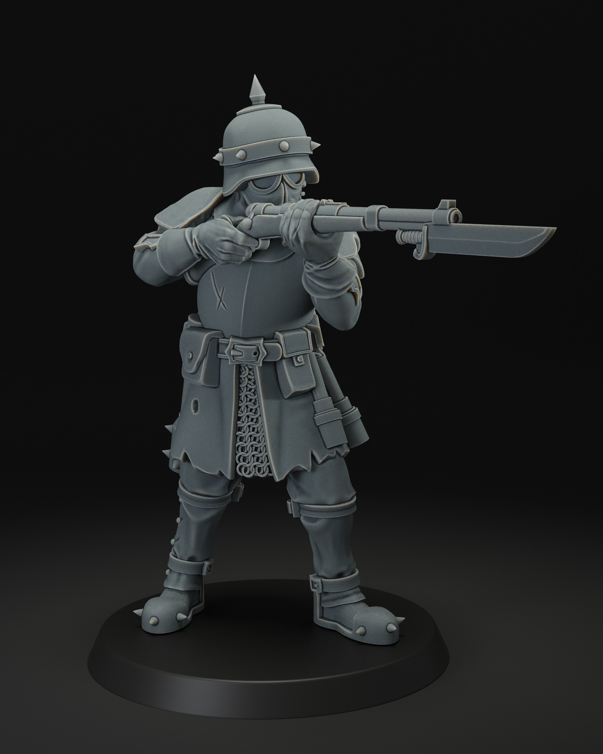 Infernal infantry with Bolt-Action Rifle by JK-Remo, is a proxy for Heretic Trooper, in Heretic Legion.