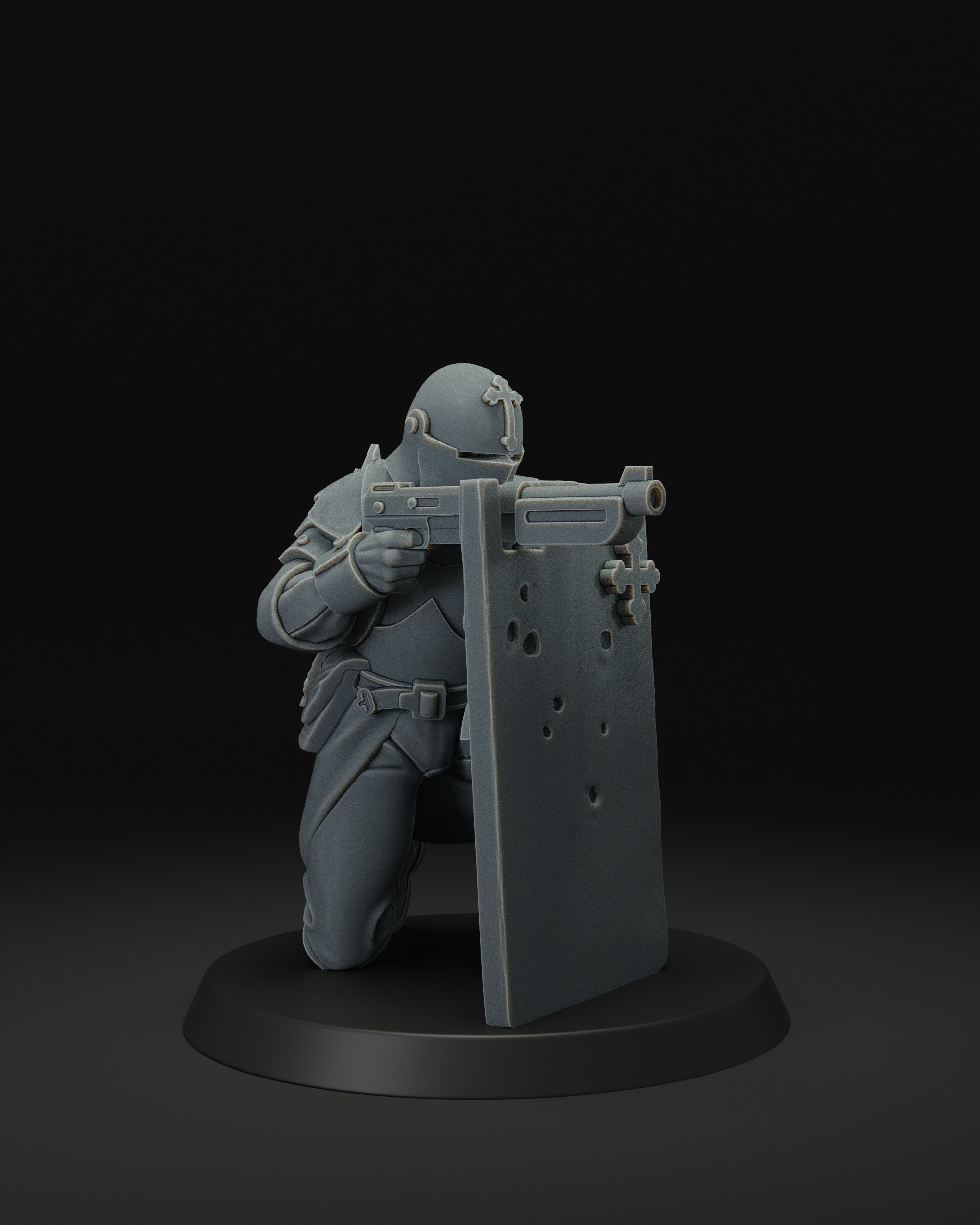 Shock Trooper With shield by JK-Remo, is a proxy for Combat Engineer, Shocktrooper, in The Principality of New Antioch.