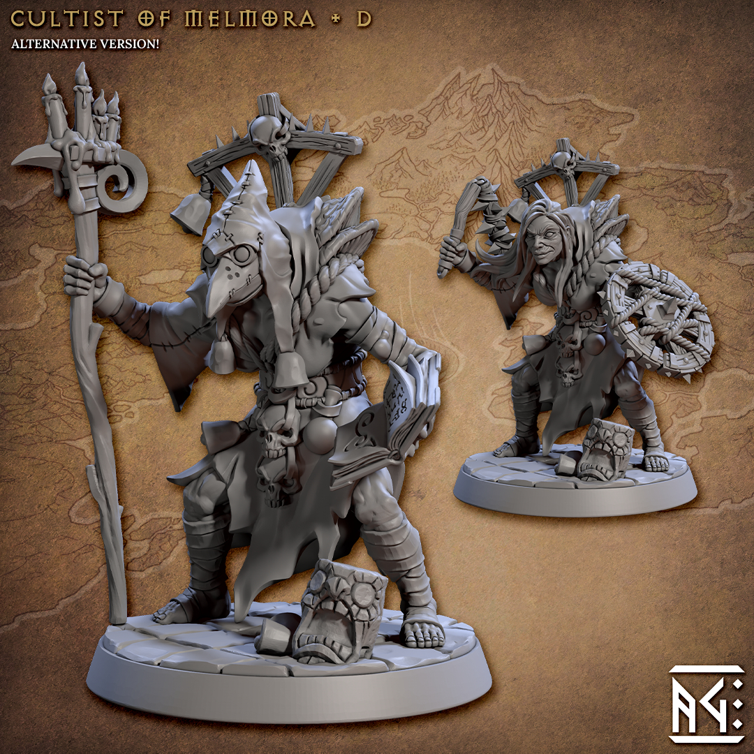Cultist of Melmora - D (Rodburg Cultist of Melmora) by Artisan Guild, is a proxy for Heretic Priest, in Heretic Legion.