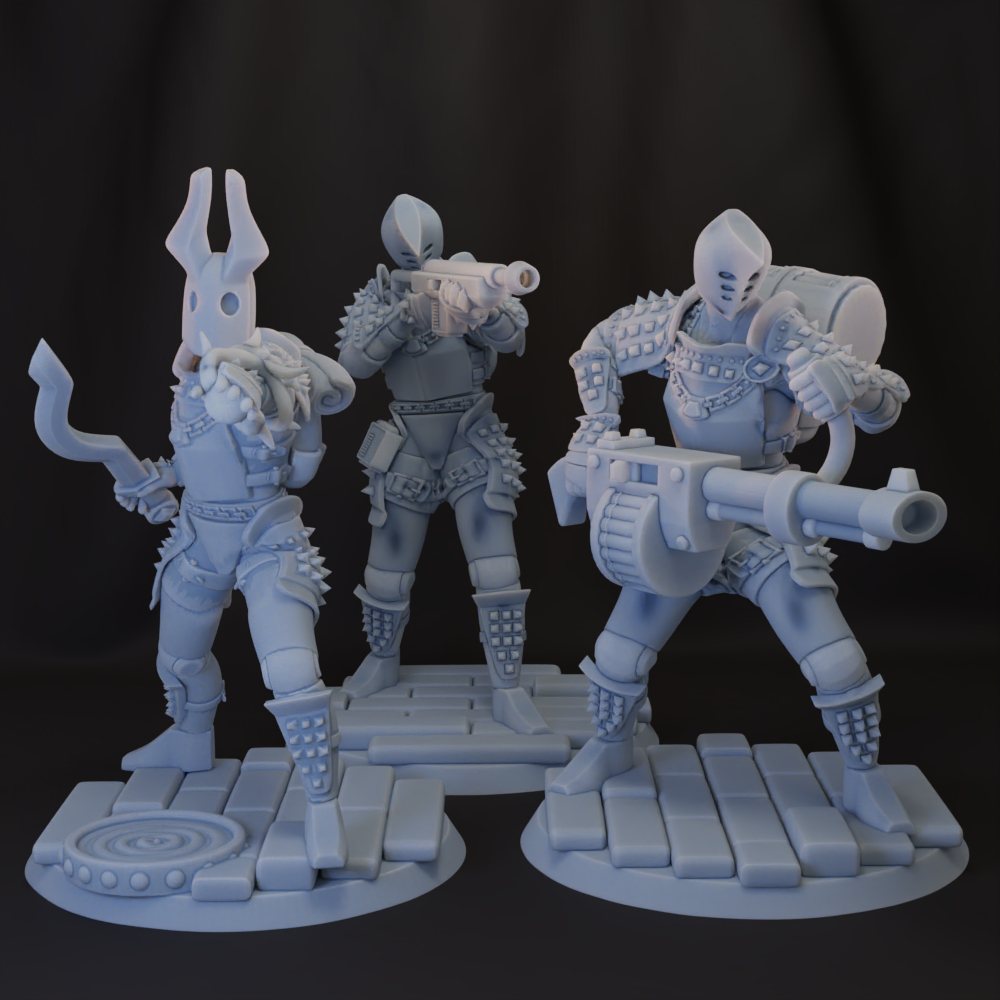 Cultist Fire Team by The Cackling Kobold Company, is a proxy for Anointed Heavy Infantry, Heretic Trooper, in Heretic Legion.