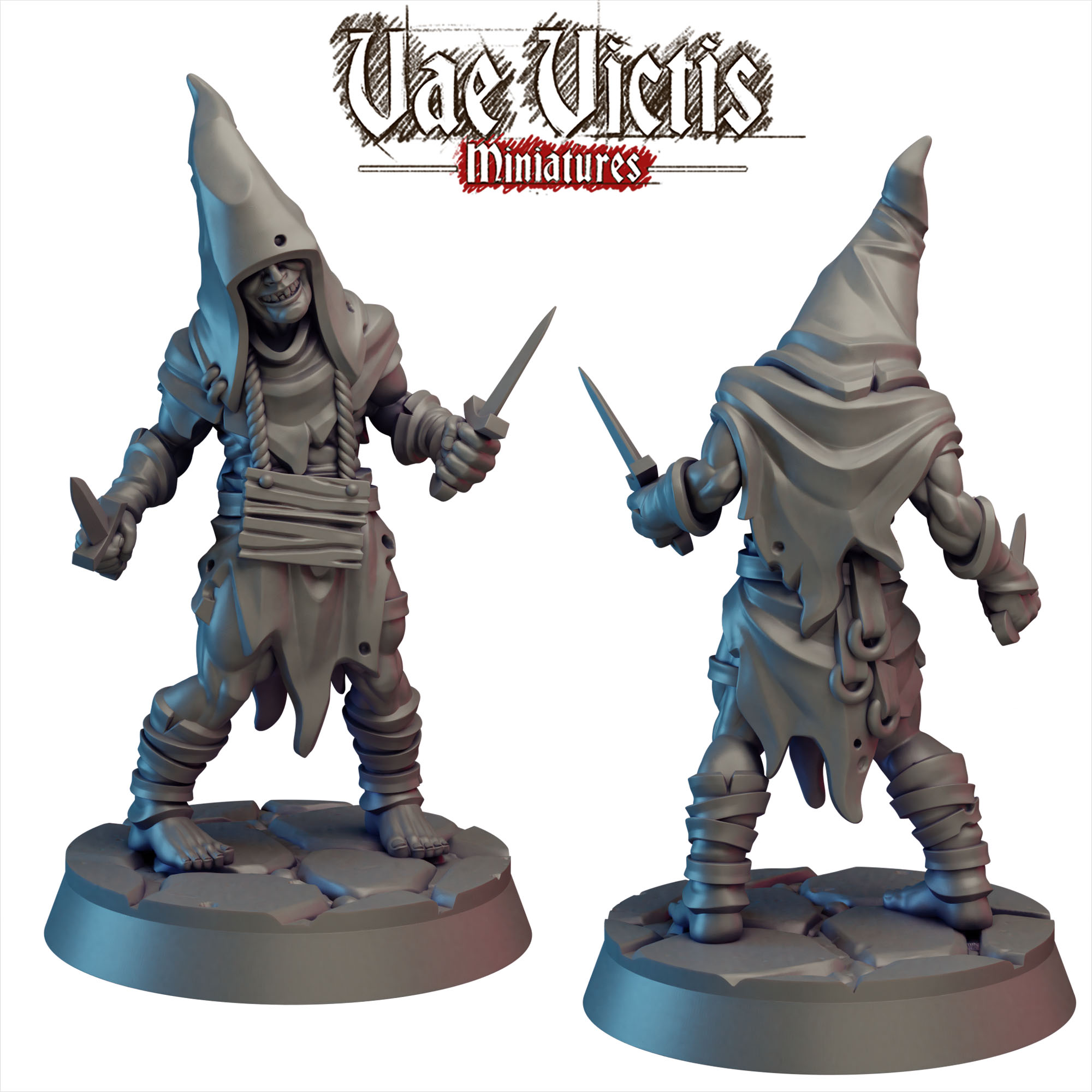 Cultist PRE-SUPPORTED by Vae Victis Miniatures, is a proxy for Corpse Guard, in Cult of the Black Grail.