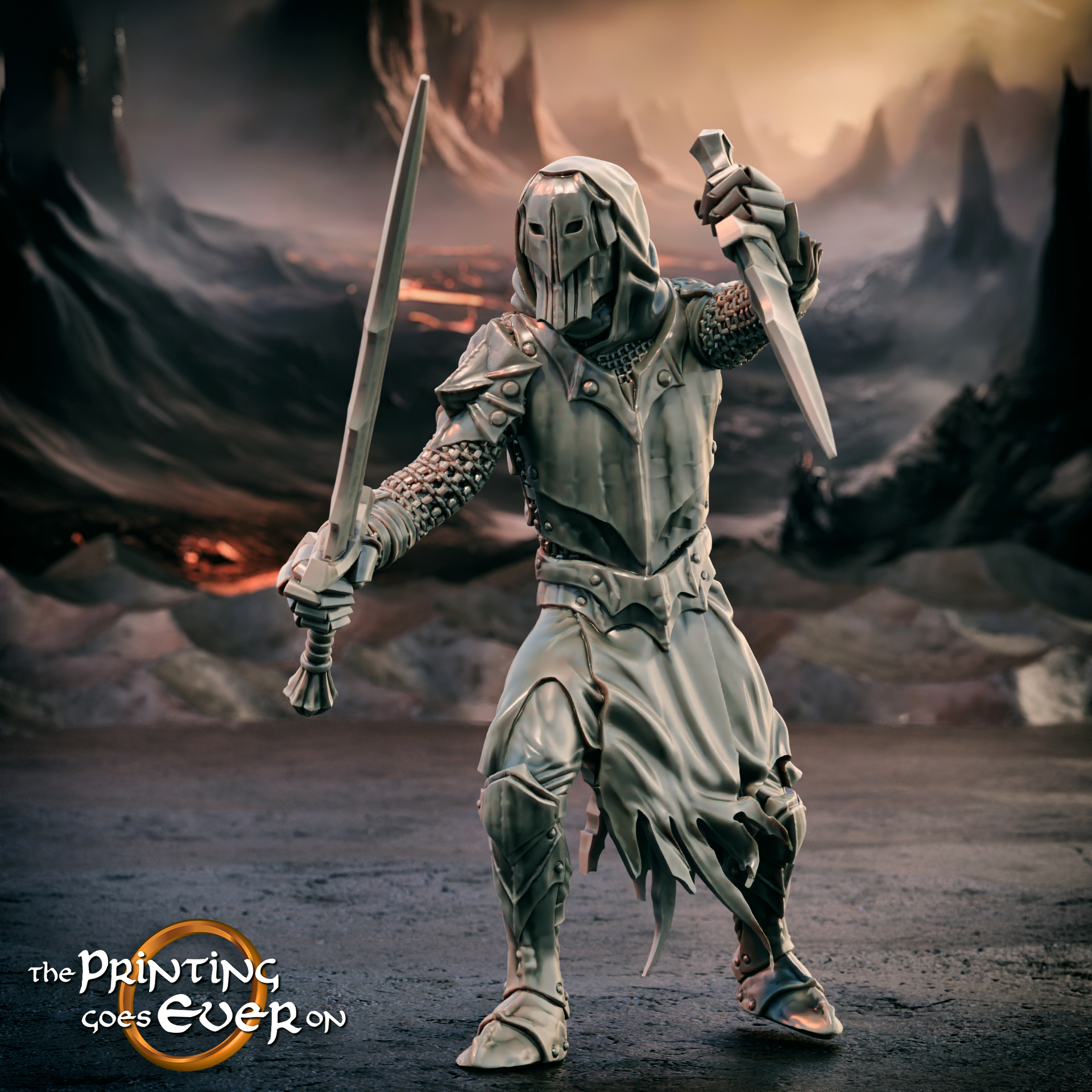 Shadow Knight - Model D - Presupported by The Printing Goes Ever On, is a proxy for Hell Knight, Plague Knight, in Court of the Seven Headed Serpent, Cult of the Black Grail.