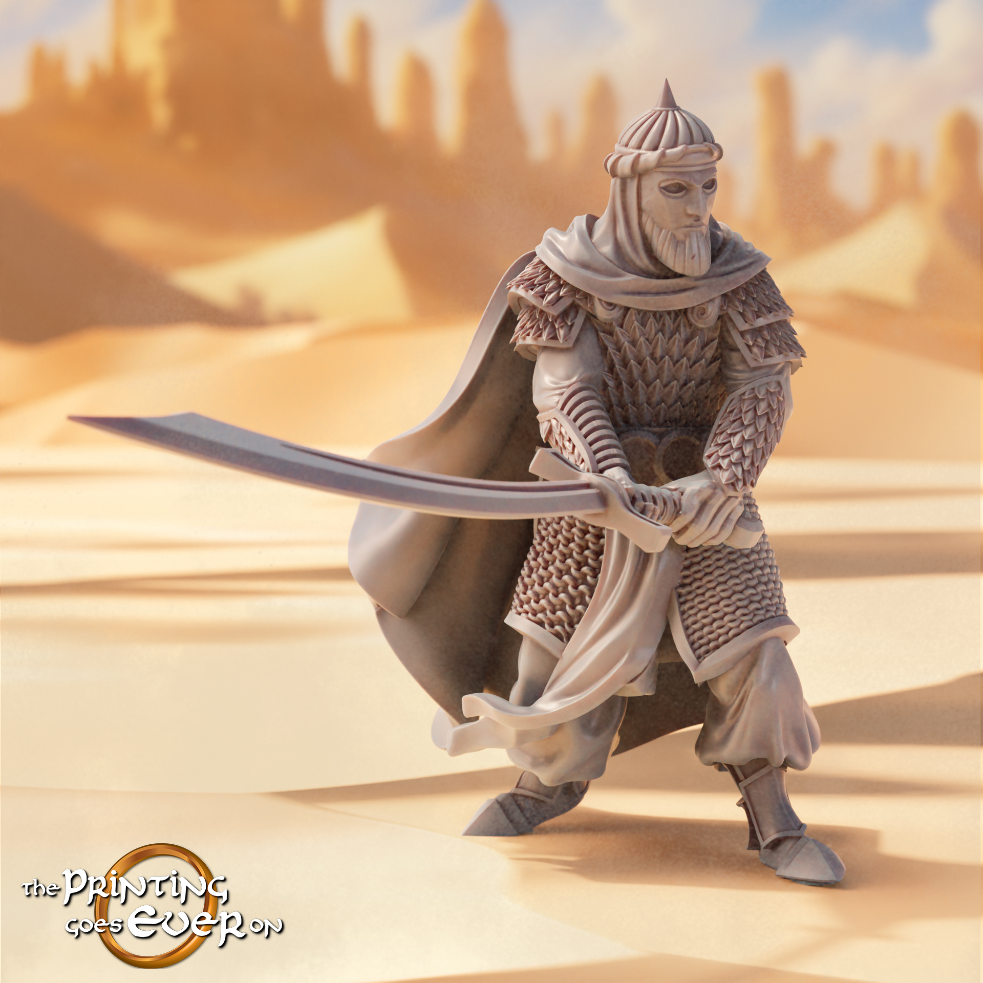 Arash, Emir of Scimitars - On Foot - Presupported by The Printing Goes Ever On, is a proxy for Yüzbaşı Captain, in Iron Sultanate.