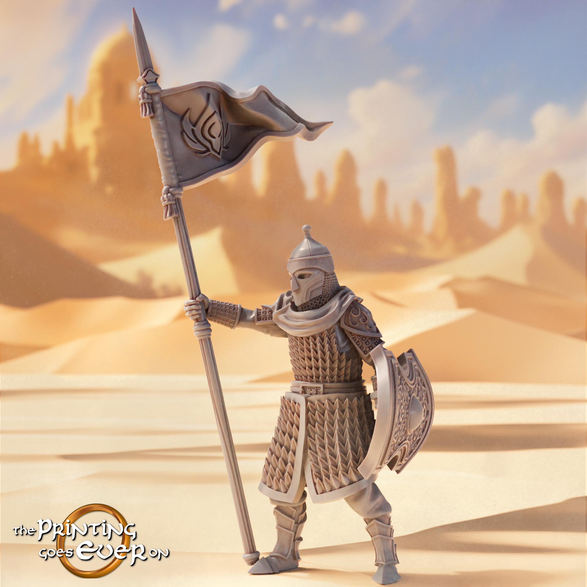 Easterner Banner Bearer - Presupported by The Printing Goes Ever On, is a proxy for Azeb, in Iron Sultanate.