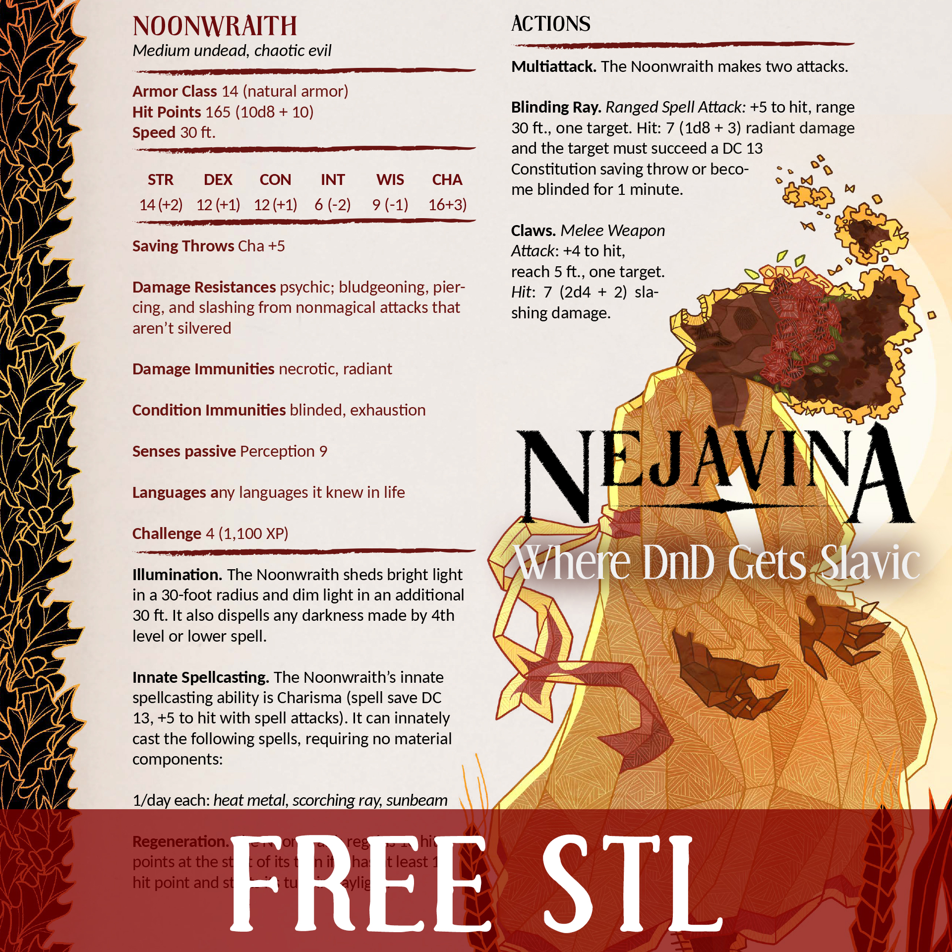 Noonwraith - Nejavina - Slavic 5e Setting Kickstarter Freebie by The Printing Goes Ever On - Image 2