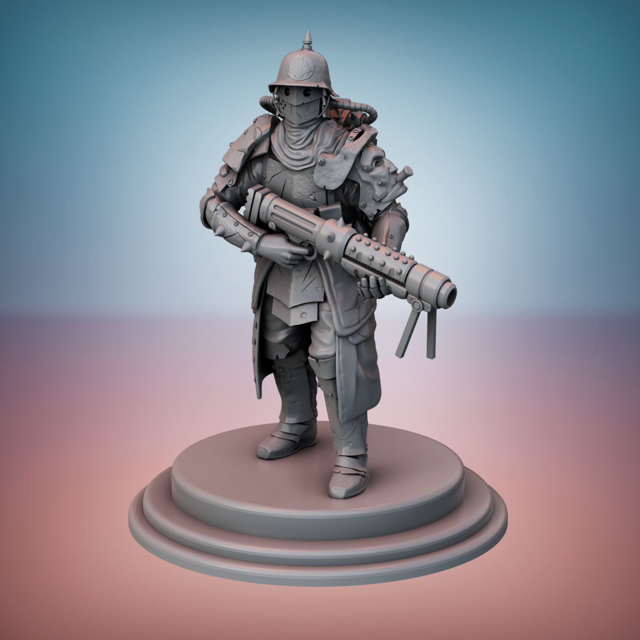 Cult Guard Breachers - Grenade Launcher by PAPSIKELS MINIATURES, is a proxy for Heretic Trooper, in Heretic Legion.